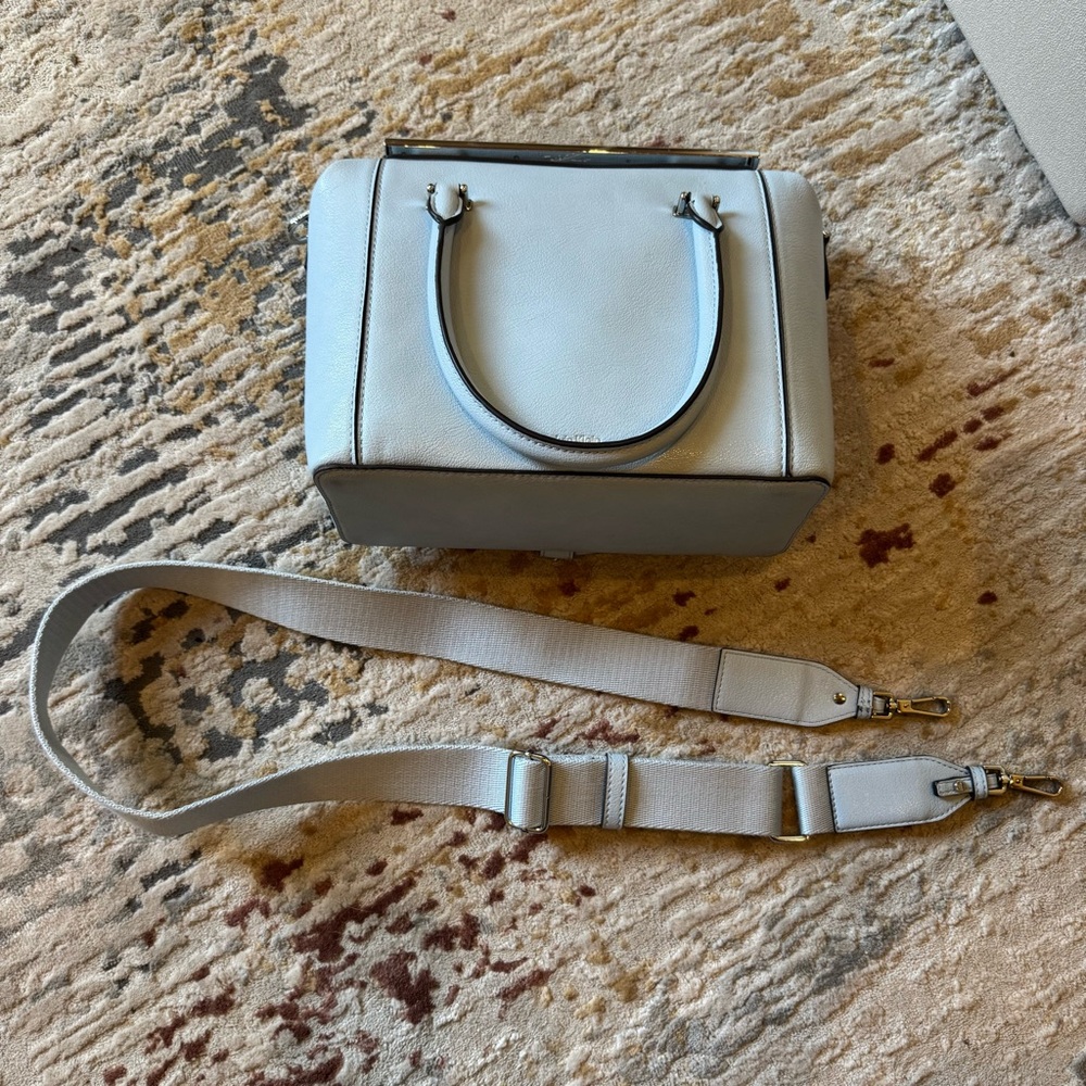 Calvin Klein Perry Organizational Dome Light Blue Satchel. Like New - Picture 2 of 12